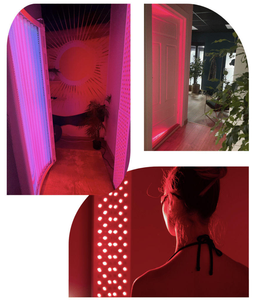 bilder fra lysterapi og solarium rommet på flow zone