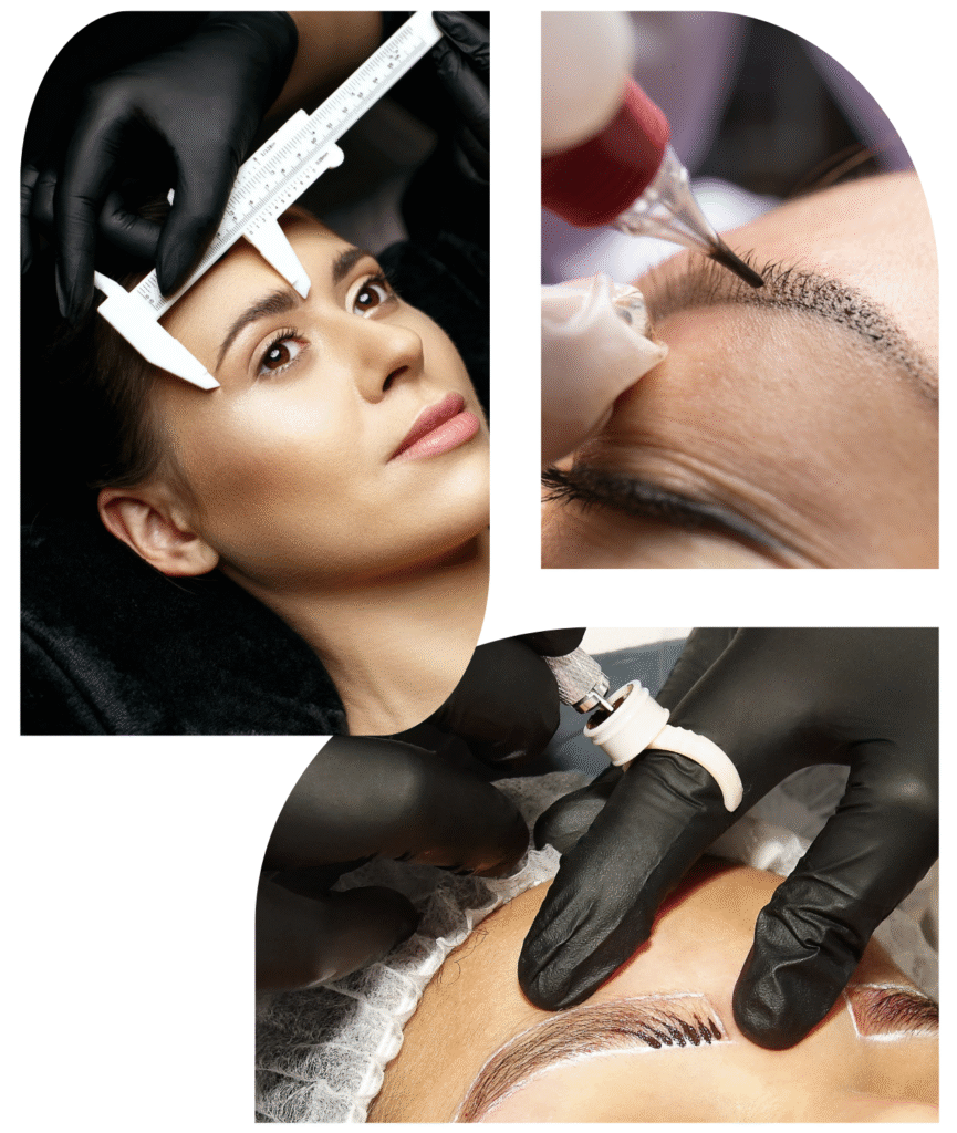ulike bilder av permanent make up bryn behandlinger
