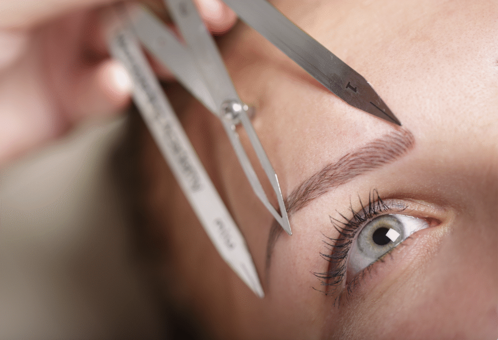 Markering av bryn til permanent makeup bryn