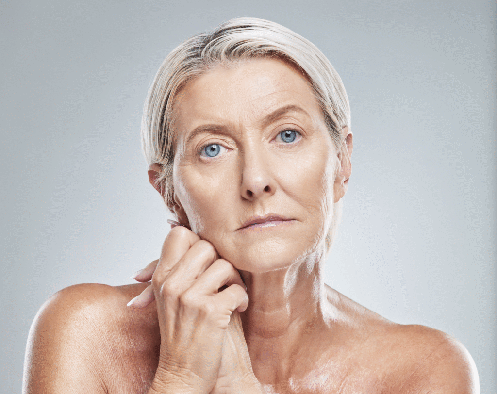 En eldre trist dame - injeksjonsbehandlinger for muskulære plager